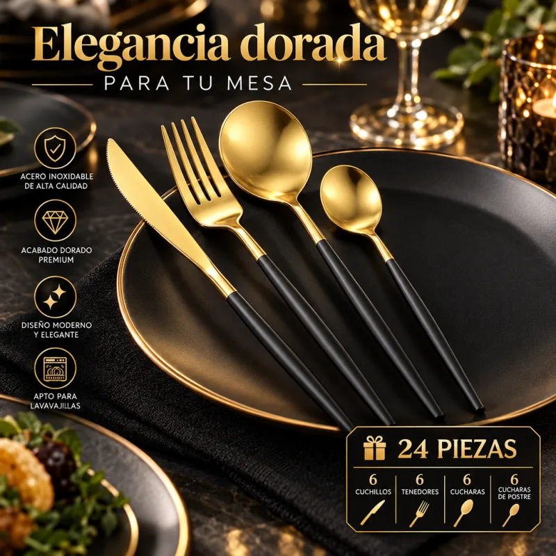GOLD SET DE CUBIERTOS